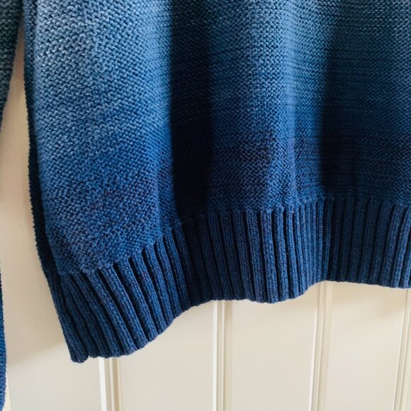 Lauren Ralph Lauren Blue Ombré-Stripe Cotton-Linen Sweater | Medium - Picture 6 of 8